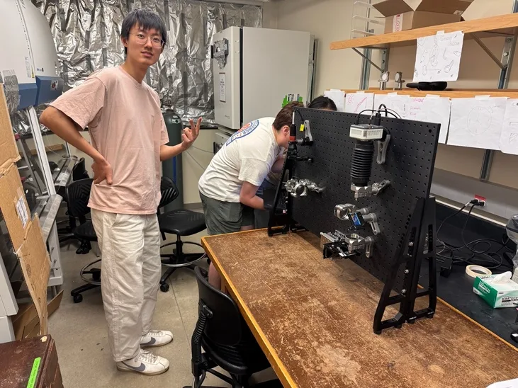 our home-built TIRF (left image)