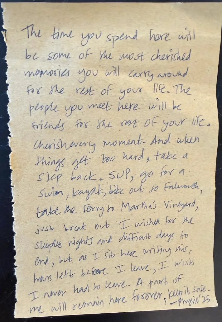 Note found in a drawer from Physio’25